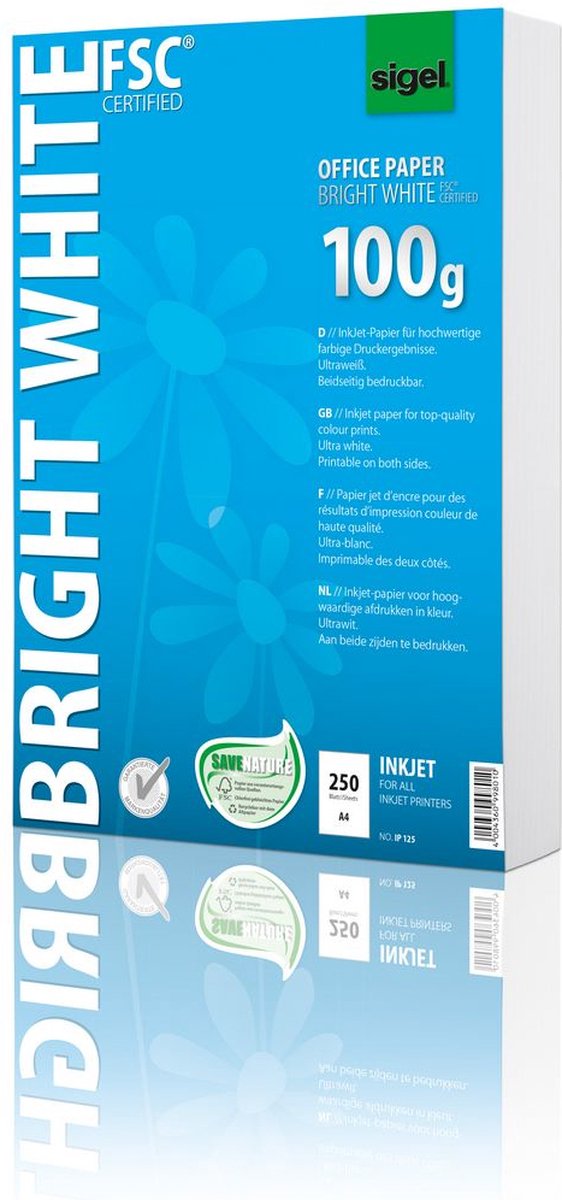 Sigel inkjetpapier a4 wit printpapier 100 grams 250 vel