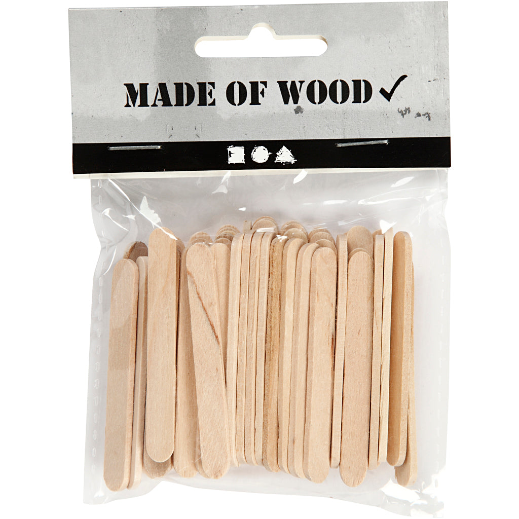 Creativ Company Mini-Bastelstäbchen aus Holz, 50 Stück.