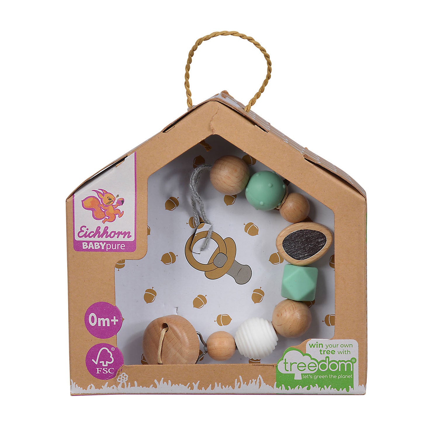 Eichhorn Baby-Schnullerkette aus Holz