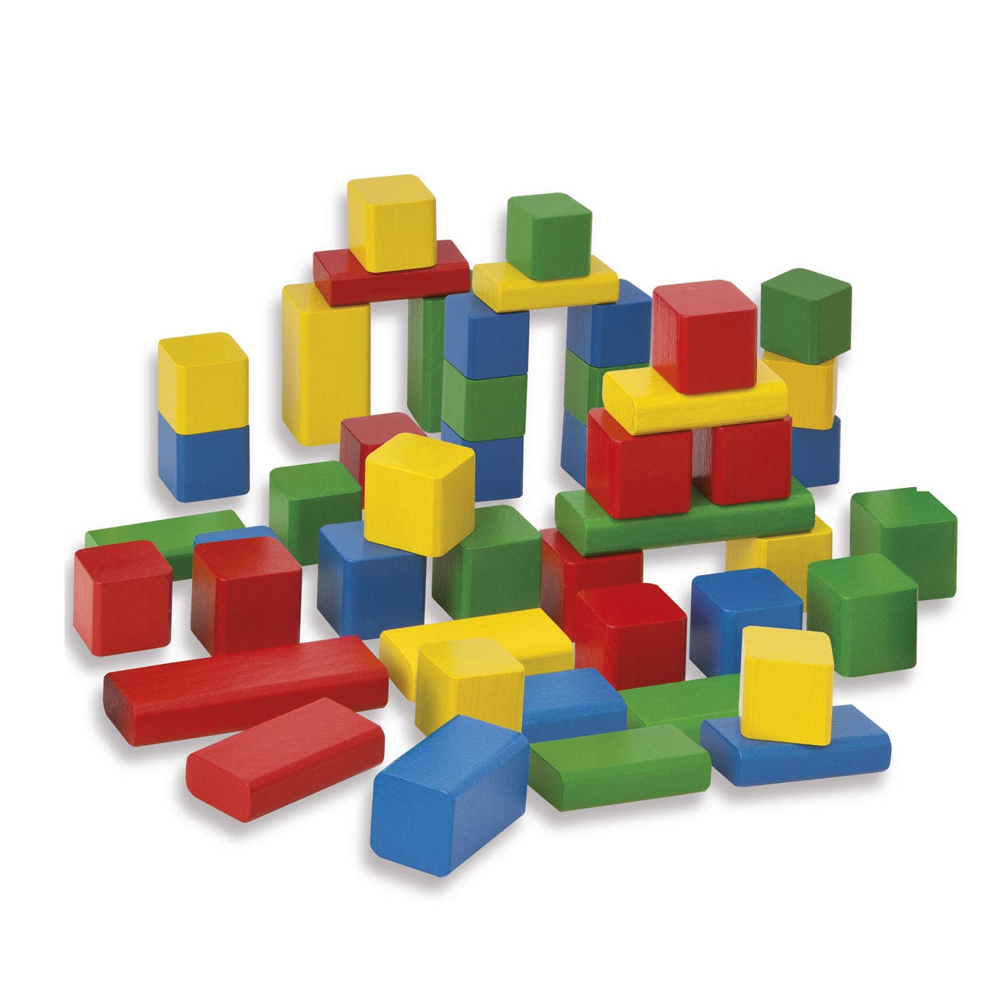 Eichhorn Holzbausteine, farbig, 50 Stück.