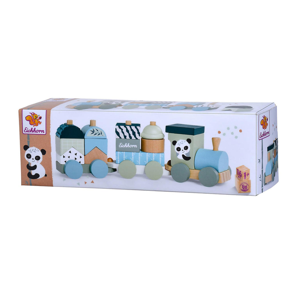 Eichhorn Holzbaustein-Eisenbahn Panda, 16 Teile.