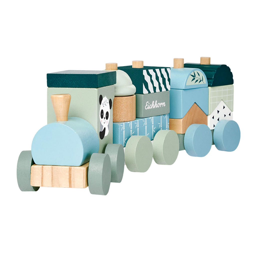 Eichhorn Holzbaustein-Eisenbahn Panda, 16 Teile.