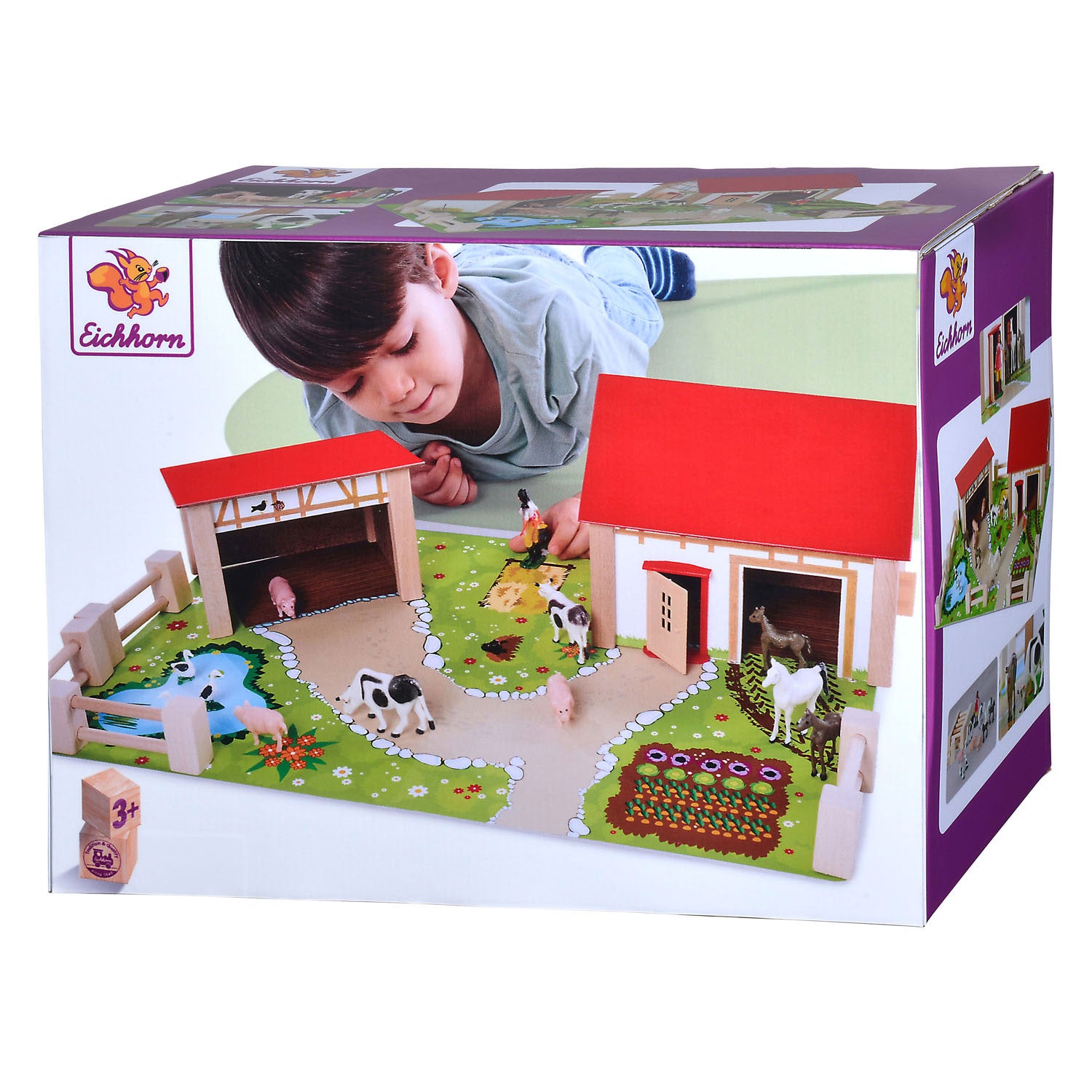 Eichhorn Holzfarm mit Zubehör 20-teilig.