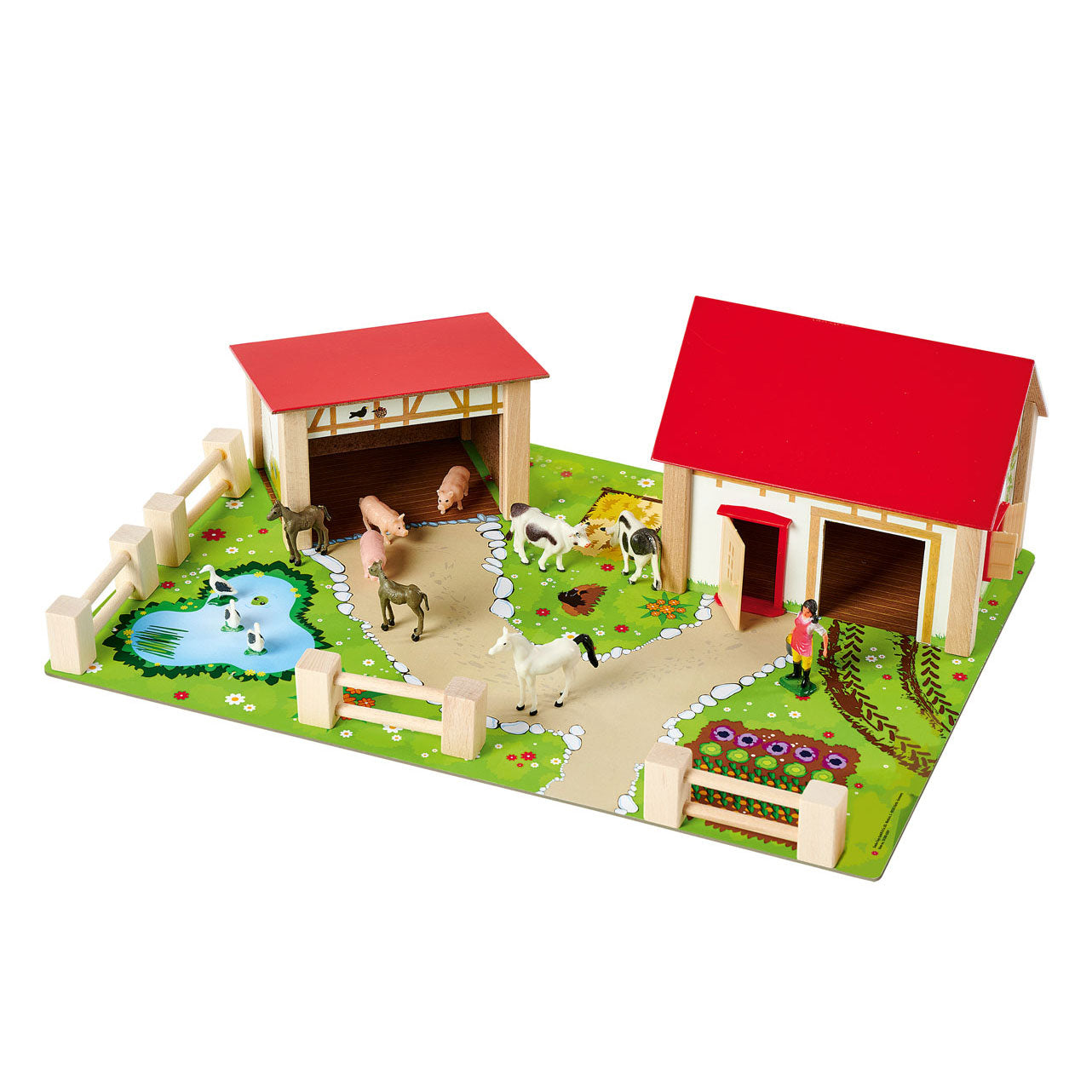 Eichhorn Holzfarm mit Zubehör 20-teilig.