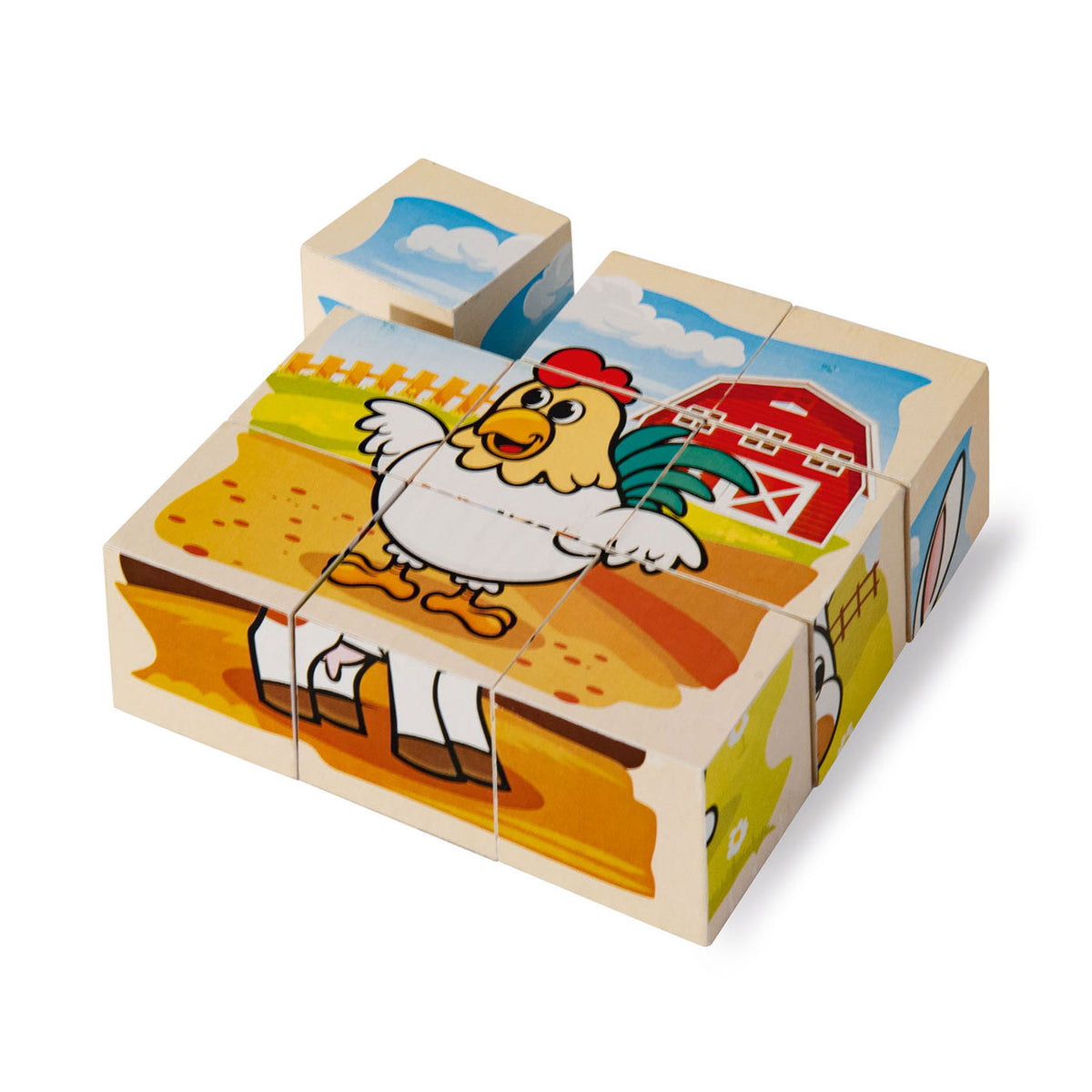 Eichhorn Holzbaustein-Puzzle-Bauernhof