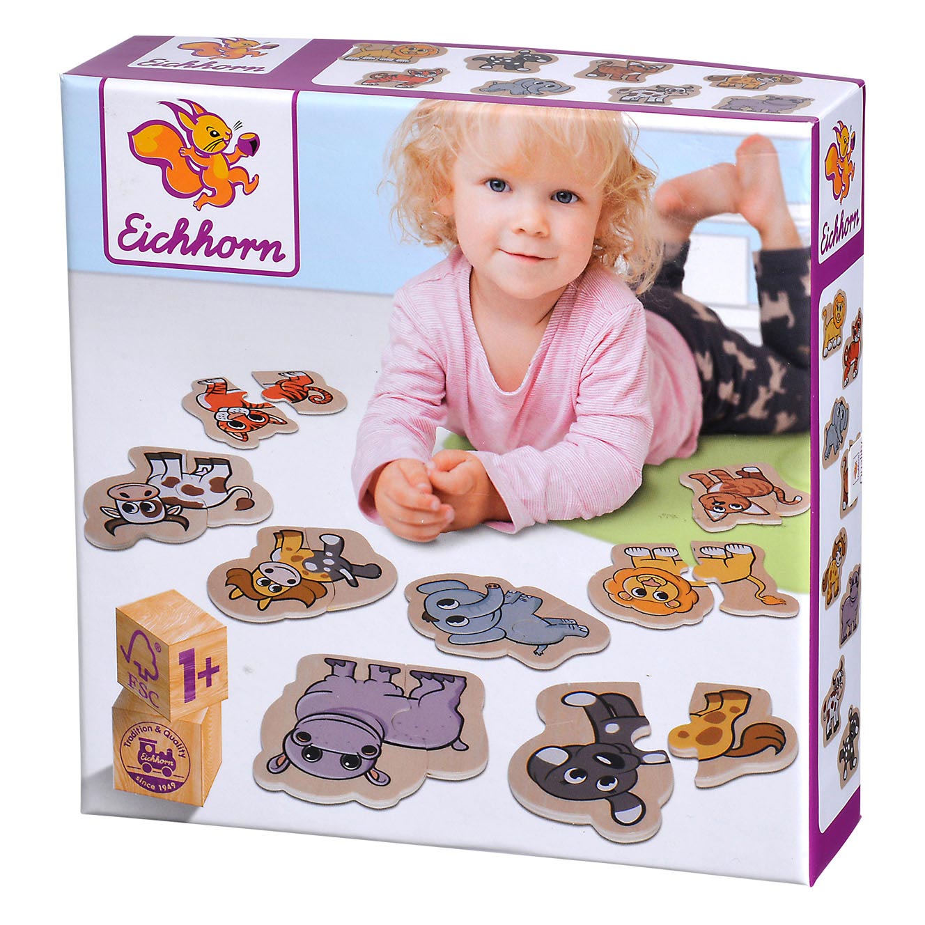 Eichhorn Holztierpuzzle, 16 Teile.