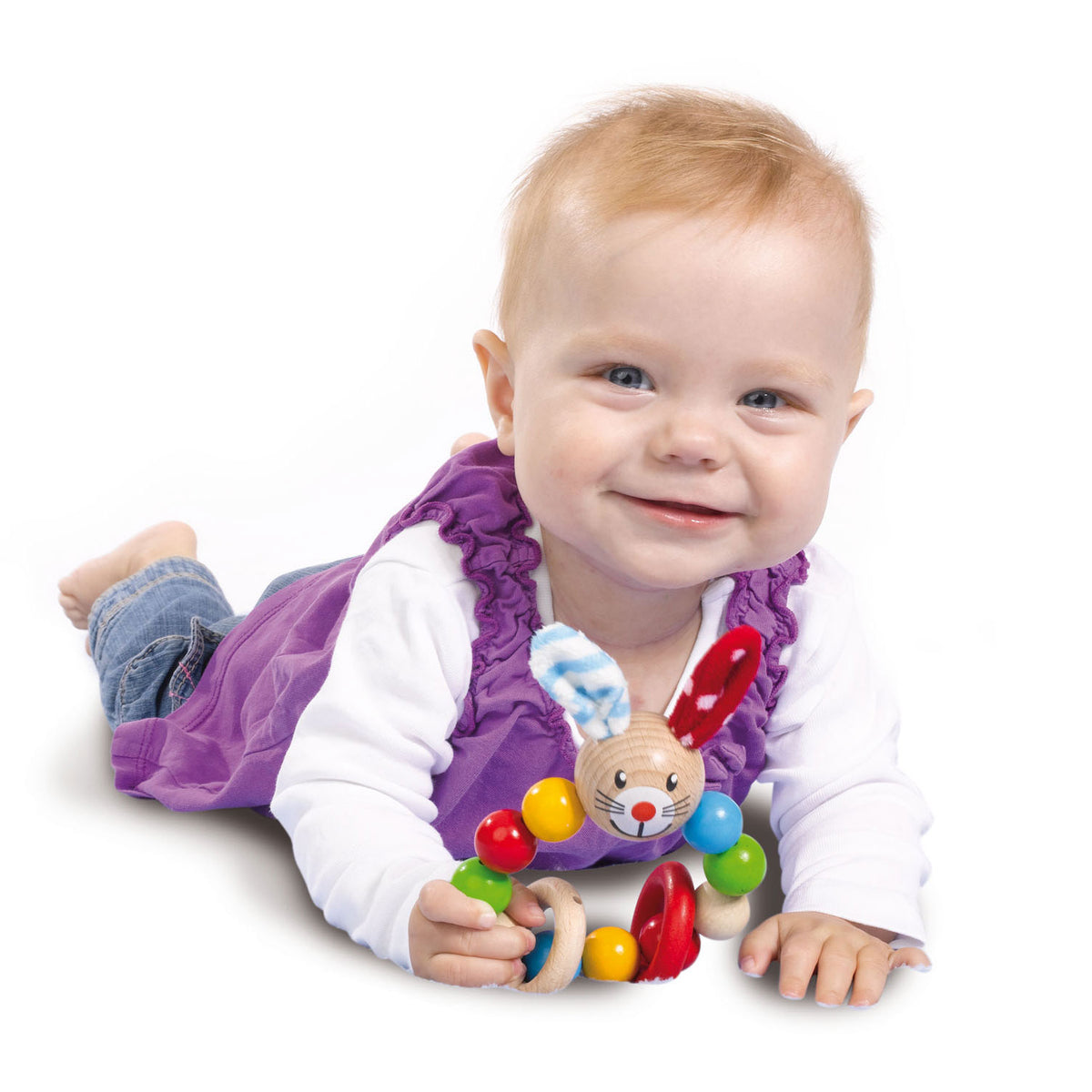 Eichhorn Baby Beißring aus Holz, Kaninchen