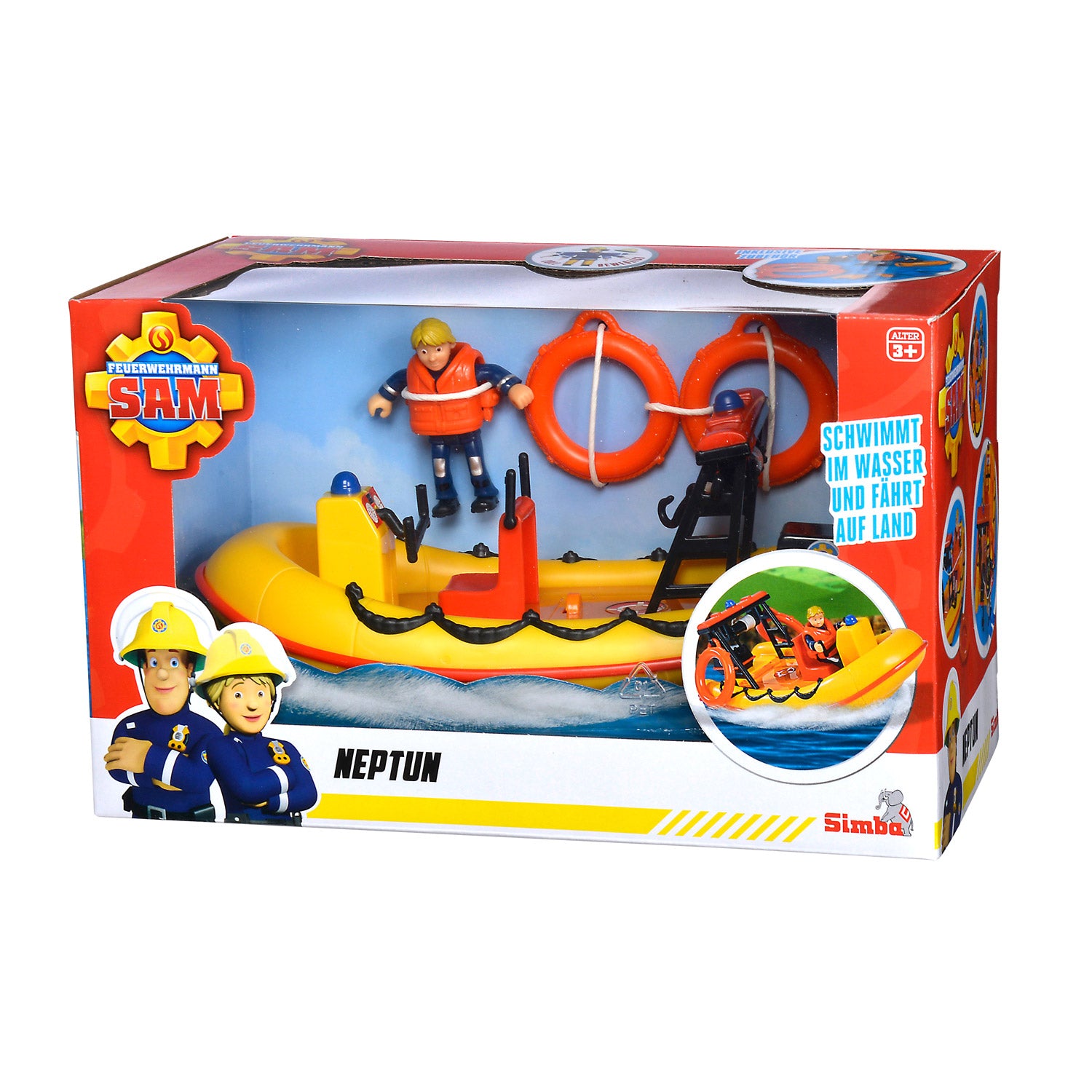 Simba Feuerwehrmann Sam Neptune Rettungsboot mit Figur
