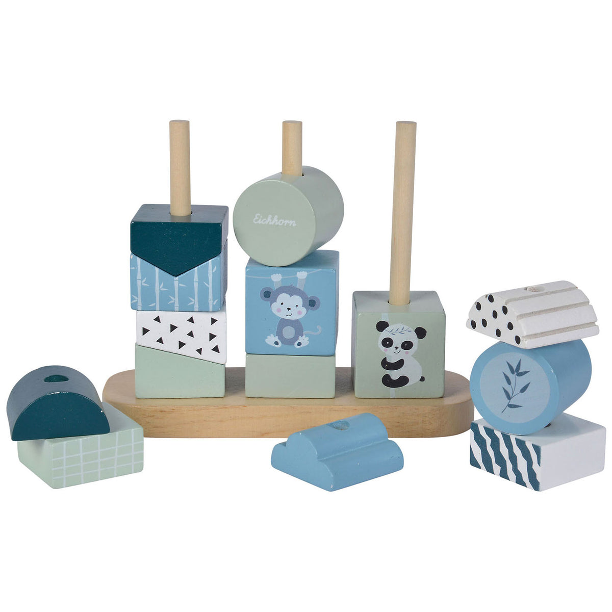 Eichhorn houten stapelpuzzel panda, 15dlg.
