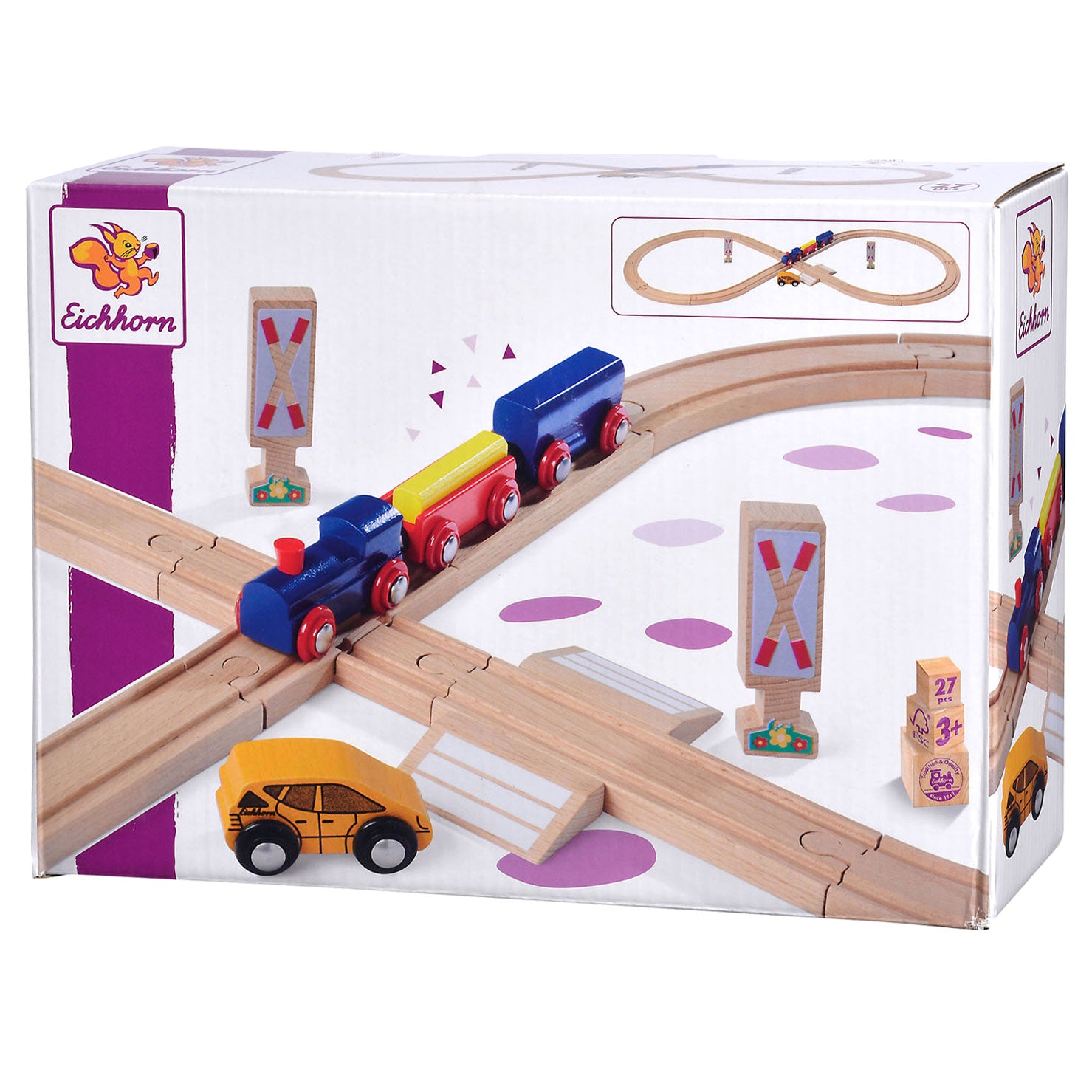 Eichhorn treinbaan 8 figuur speelset, 27dlg.