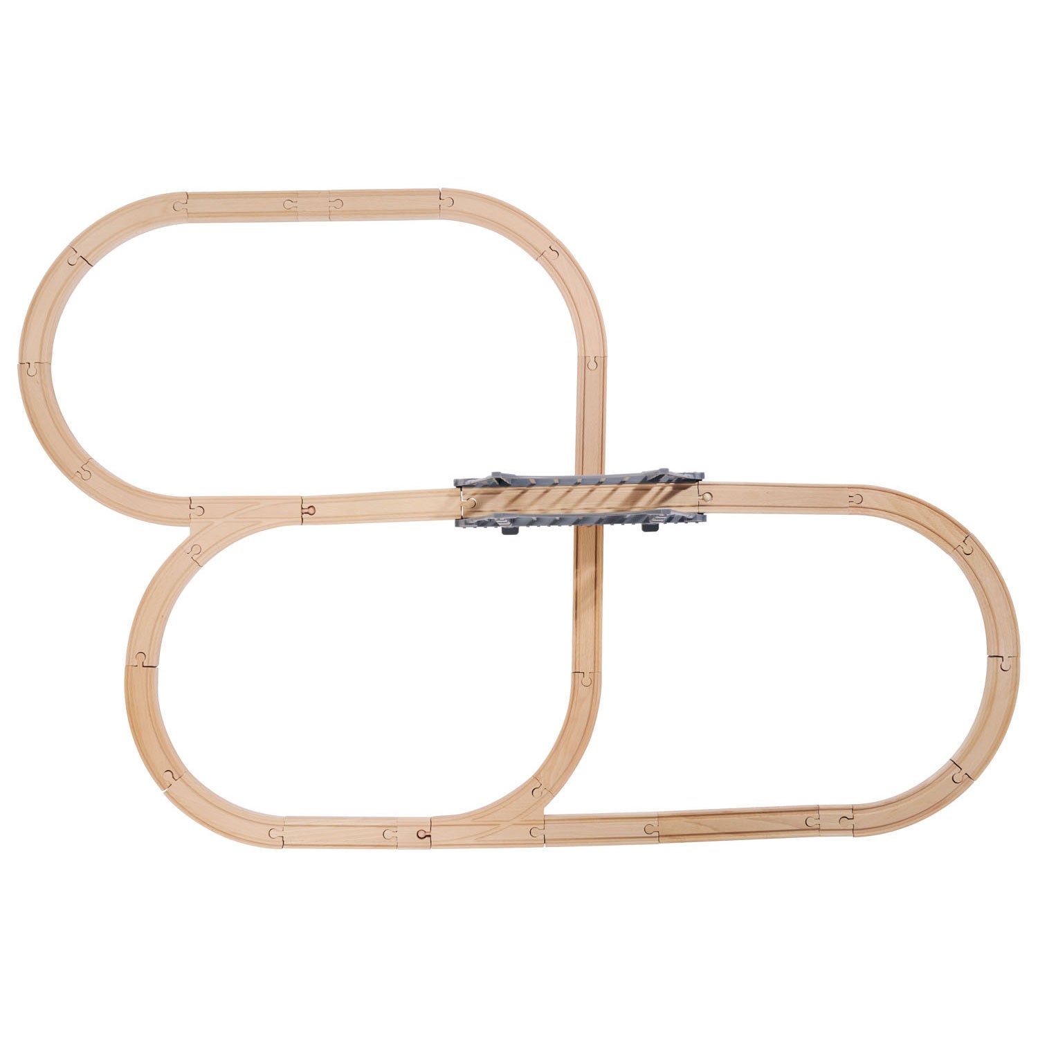 Eichhorn Eisenbahn-Spielset mit Brücke, 55-teilig.