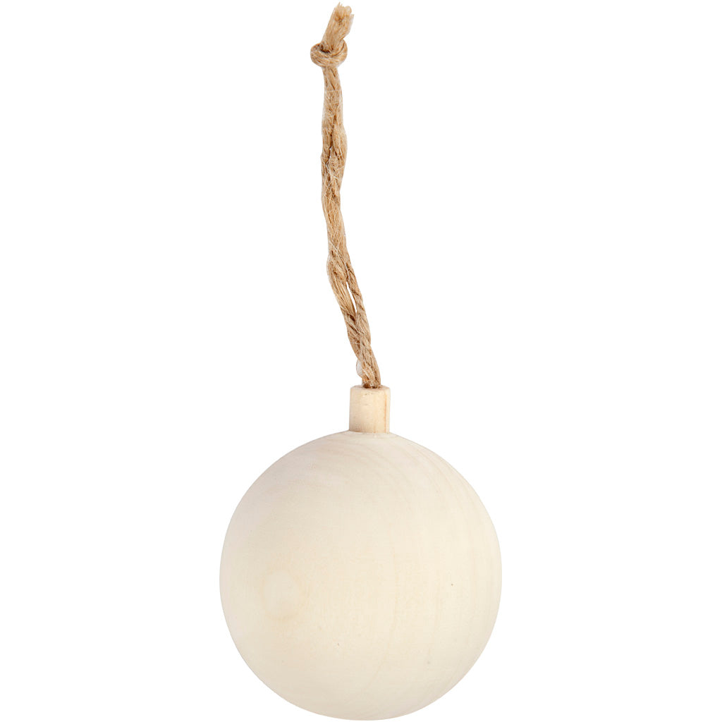 Creativ company kerstbal hanger hout, 5,5cm
