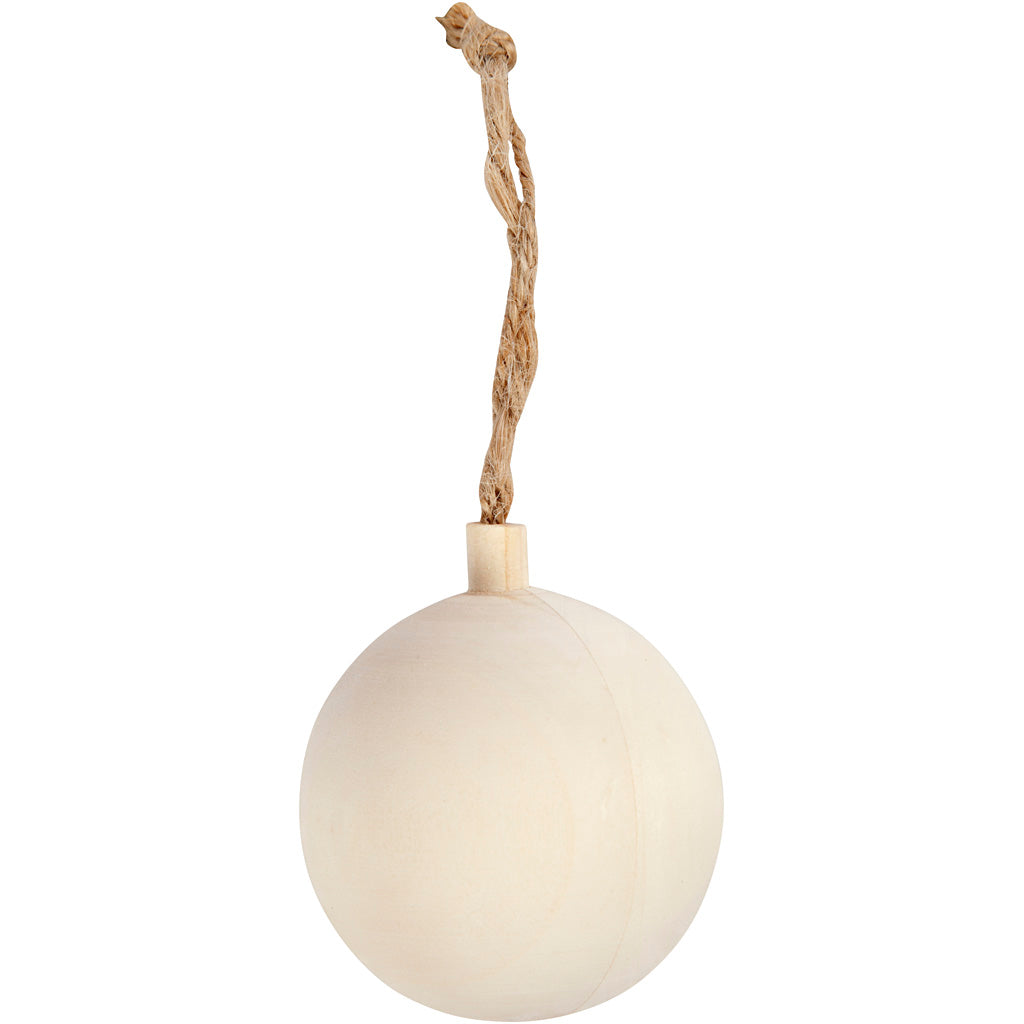Creativ company kerstbal hanger hout, 5,5cm