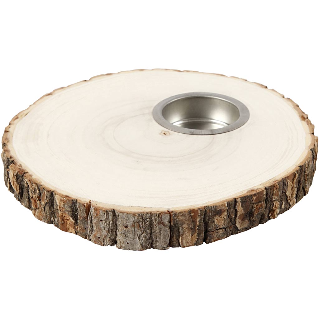 Creativ Company Teelichthalter aus Holz, Scheibe, 14-16 cm