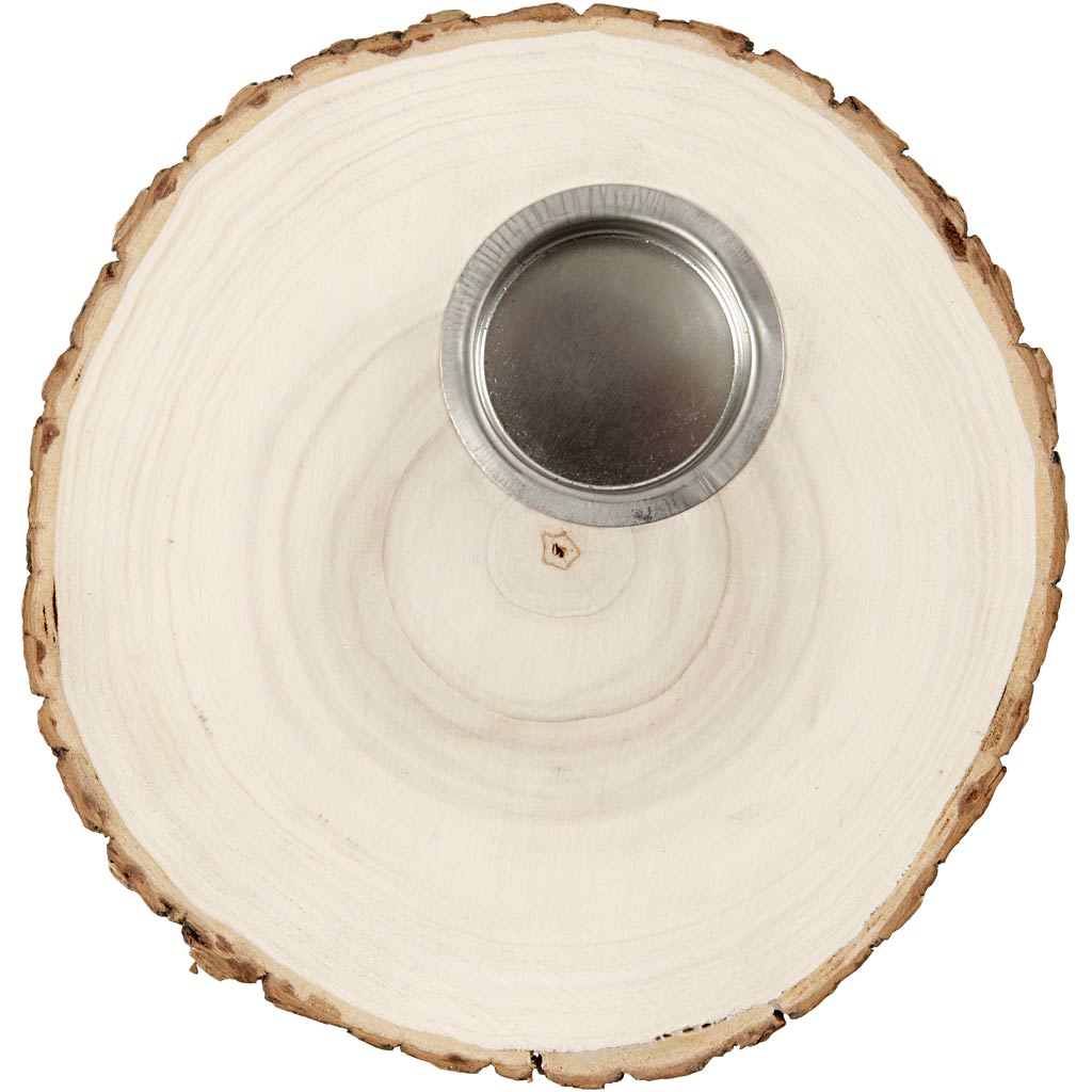 Creativ Company Teelichthalter aus Holz, Scheibe, 14-16 cm