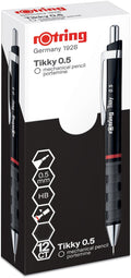 Rotring tikky-vulpotlood | hb | 0,50 mm | zwarte behuizing | 12 stuks