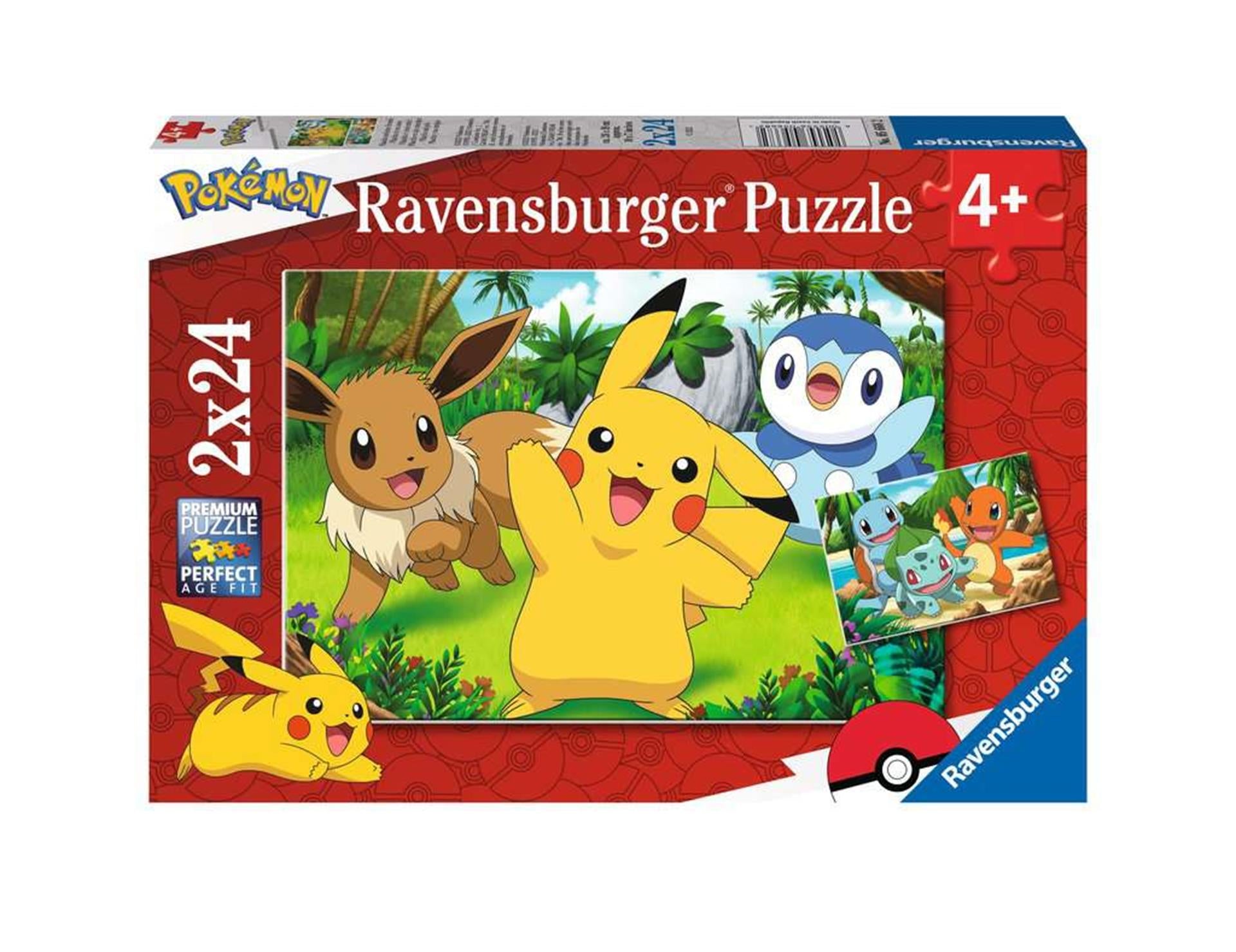 Ravensburger puzzel - pikachu en zijn vrienden, 2x24st.