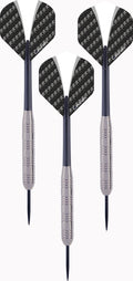 Engelhart darts tungsten look set 23 g – 3 steeltip dartpijlen – tungsten look barrel – nylon shaft – wit zwarte flight – inclusief etui – longfield