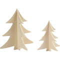 Creativ Company Dekorieren Sie Ihre 3D-Weihnachtsbäume aus Holz, 2 Stück.