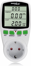 Greenblue - wattmeter met stopcontact max.16 a 3600w 230v | energieverbruiksmeter