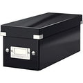 Leitz wow click store opbergdoos met deksel voor cd's - kartonnen sorteerdoos voor spullen - 84% gerecycled karton - 14.3 x 35.2 cm (bxd) - ideaal voor thuiswerkplek - zwart