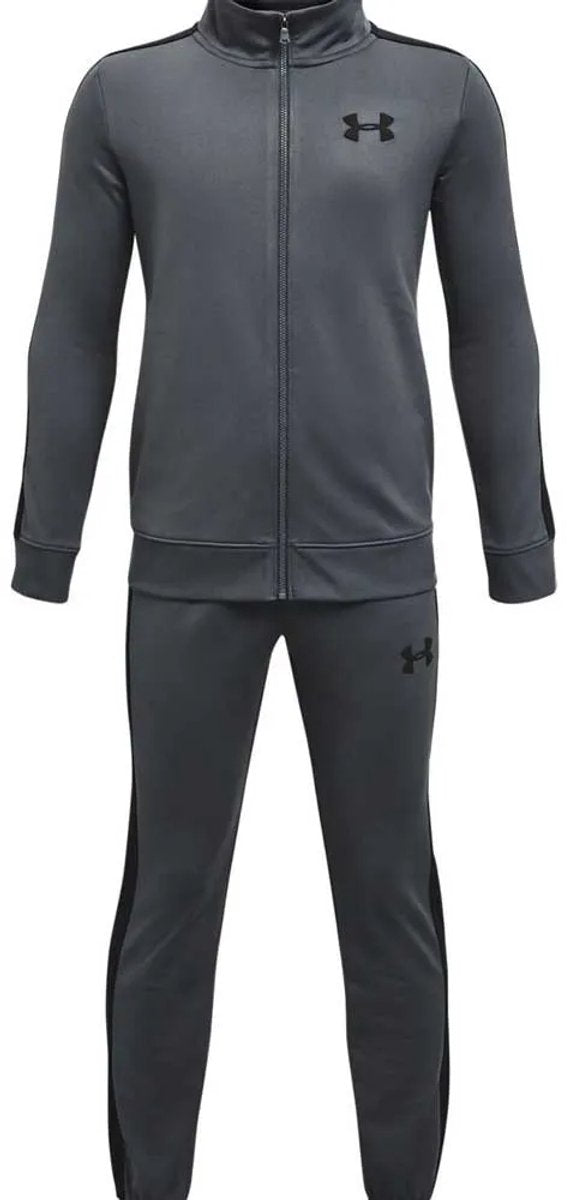 Under armour ua rival knit track suit-gry jongens trainingspak - pitch grijs - zwart 140