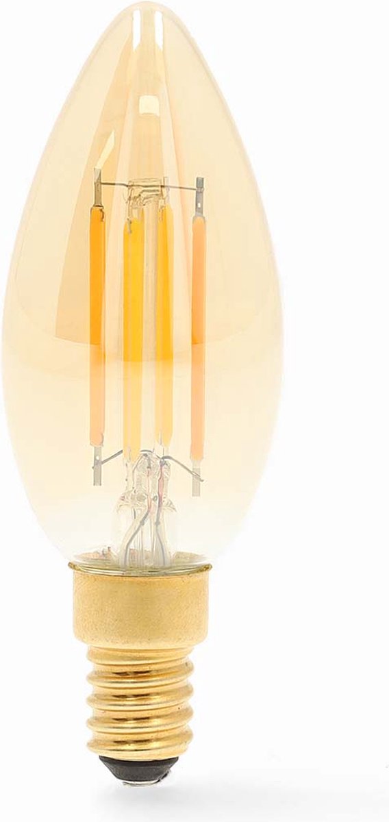 Nedis smartlife led filamentlamp - e14 - 470 lm - 4.90 w - warm wit - 1800 - 3000 k - glas - android ios - kaars - 1 stuks