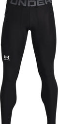 Under armour ua hg armour leggings-blk heren sportbroek - zwart - wit