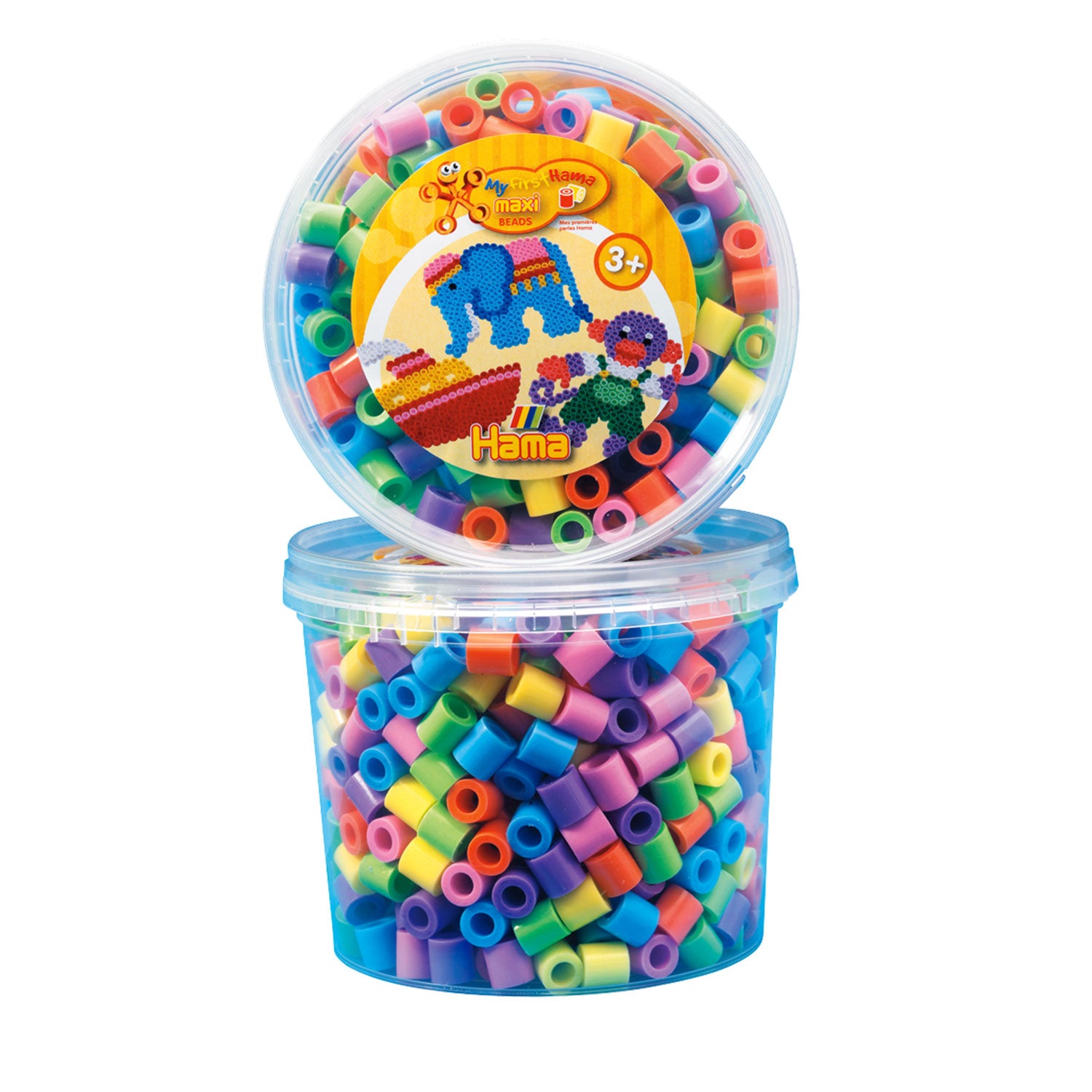 Hama maxi strijkkralen in bak - pastelmix (050), 600st.