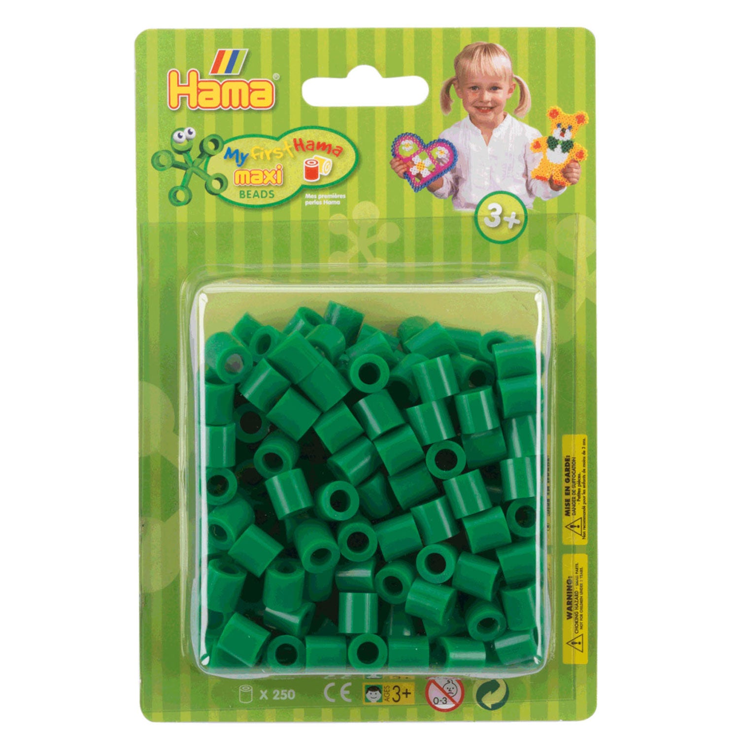 Hama Maxi Bügelperlen grün, 250 Stück.