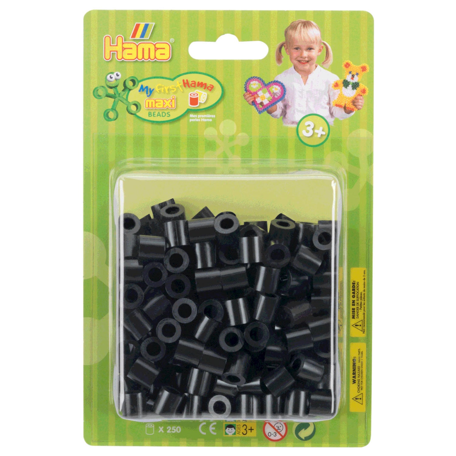 Hama Maxi Bügelperlen schwarz, 250 Stück.