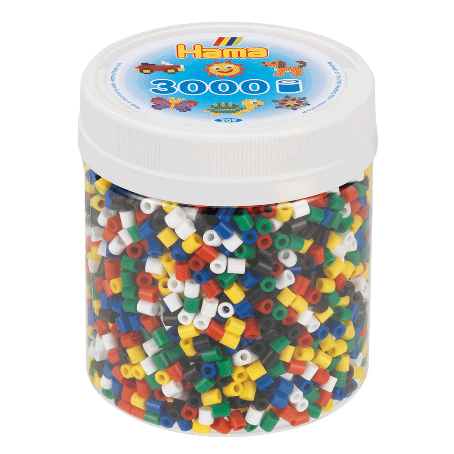 Hama Midi Bügelperlen im Glas - Primärmischung (66), 3000 Stück.