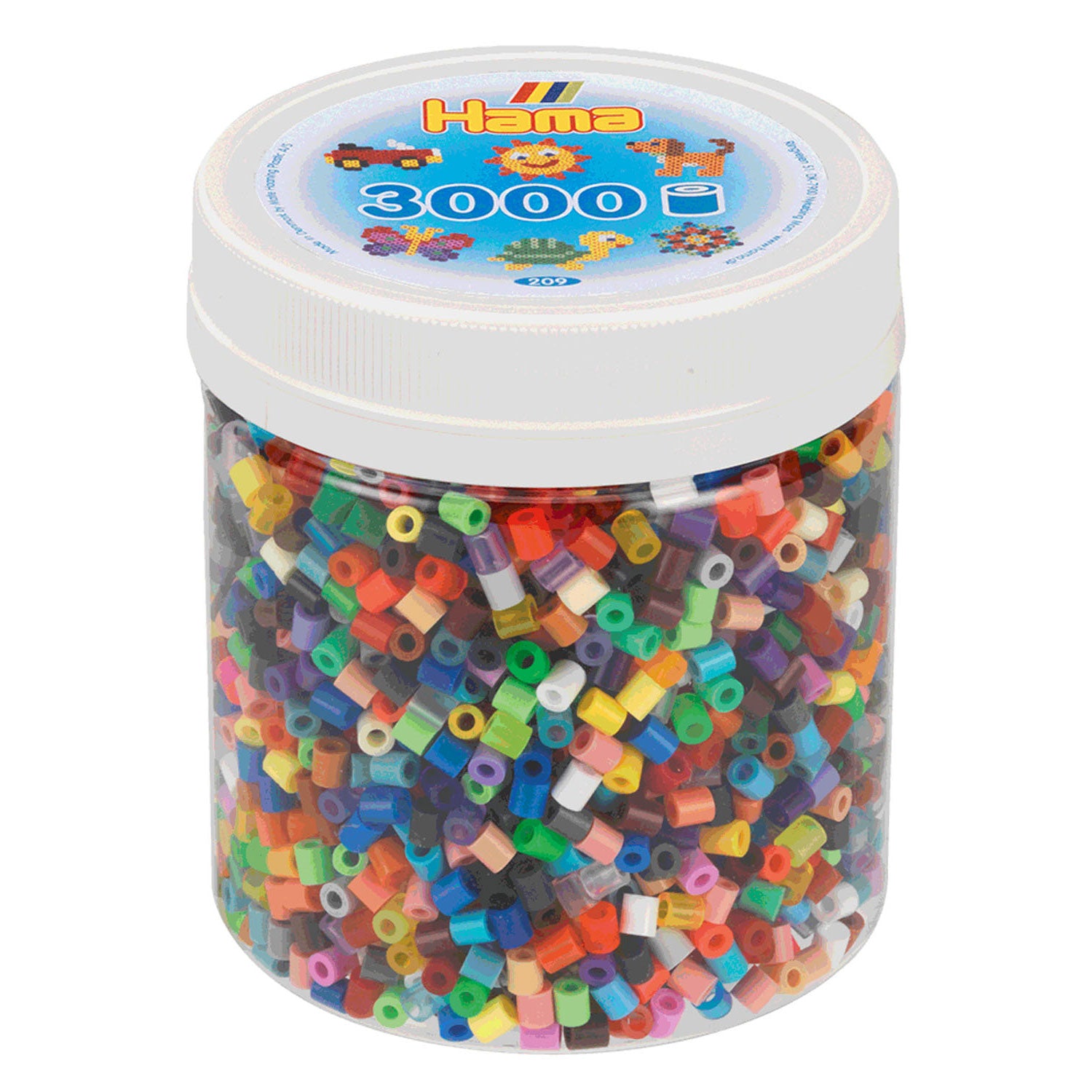 Hama Midi Bügelperlen im Glas - Farbmix (68), 3000 Stück.