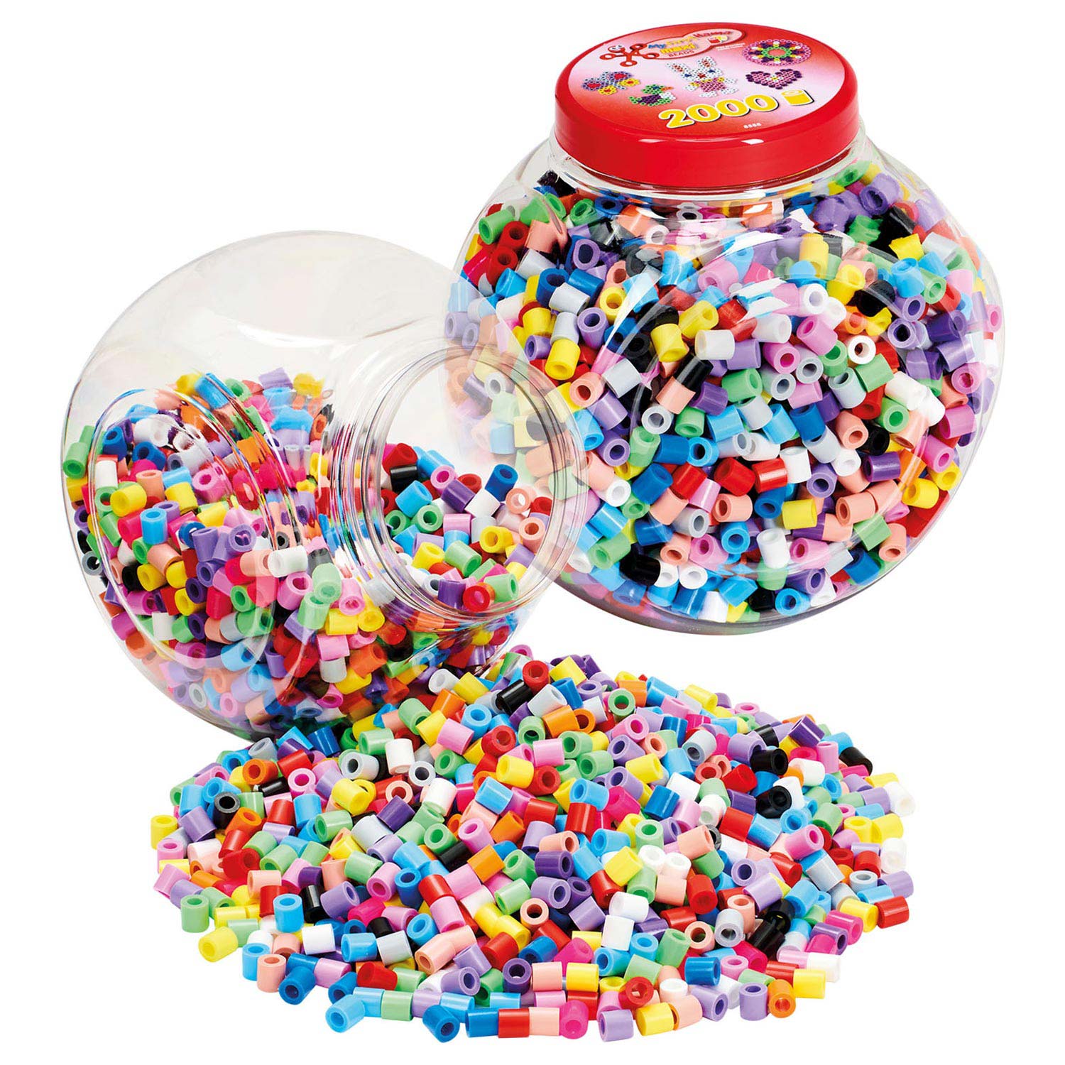 Hama maxi strijkkralenset in pot pastelmix, 2000st.