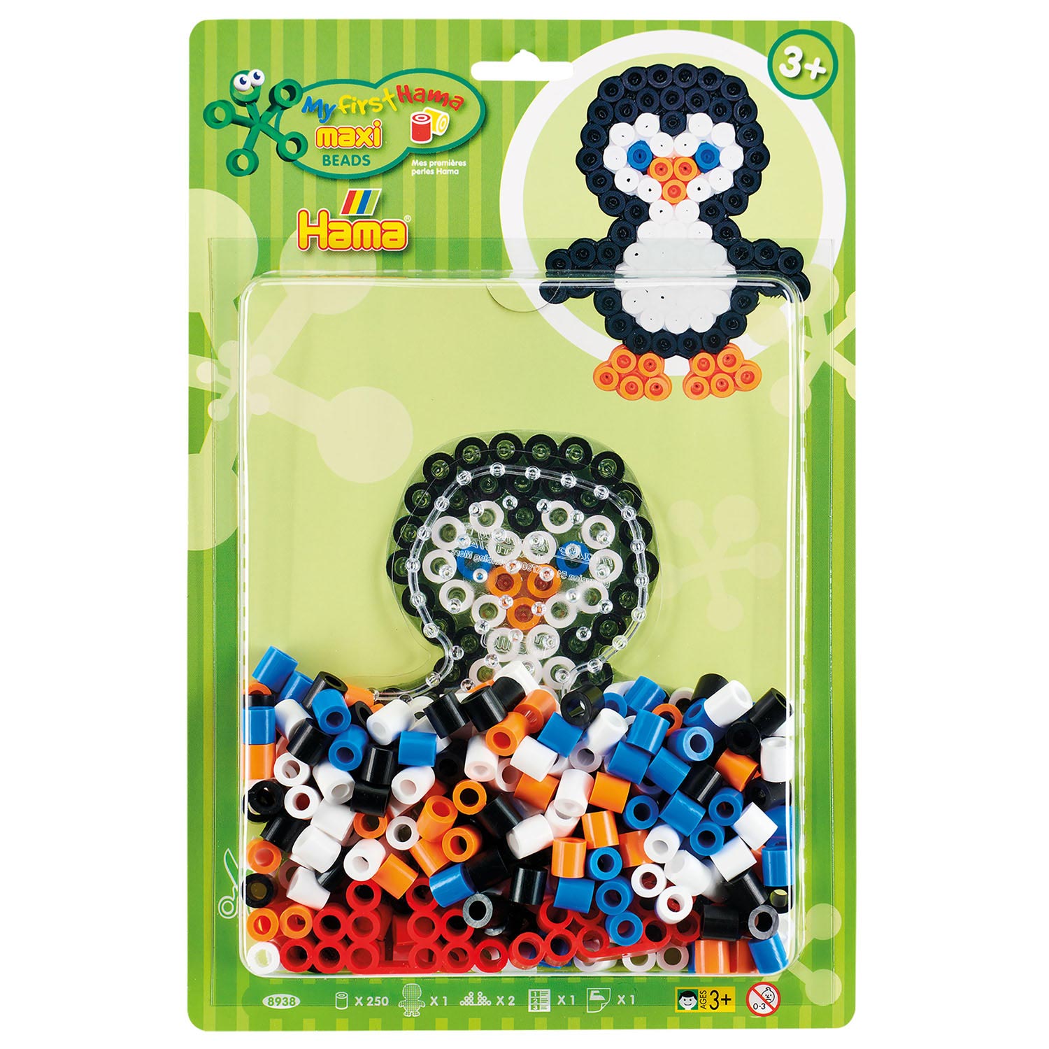 Hama maxi strijkkralen set pinguin 250 stuks