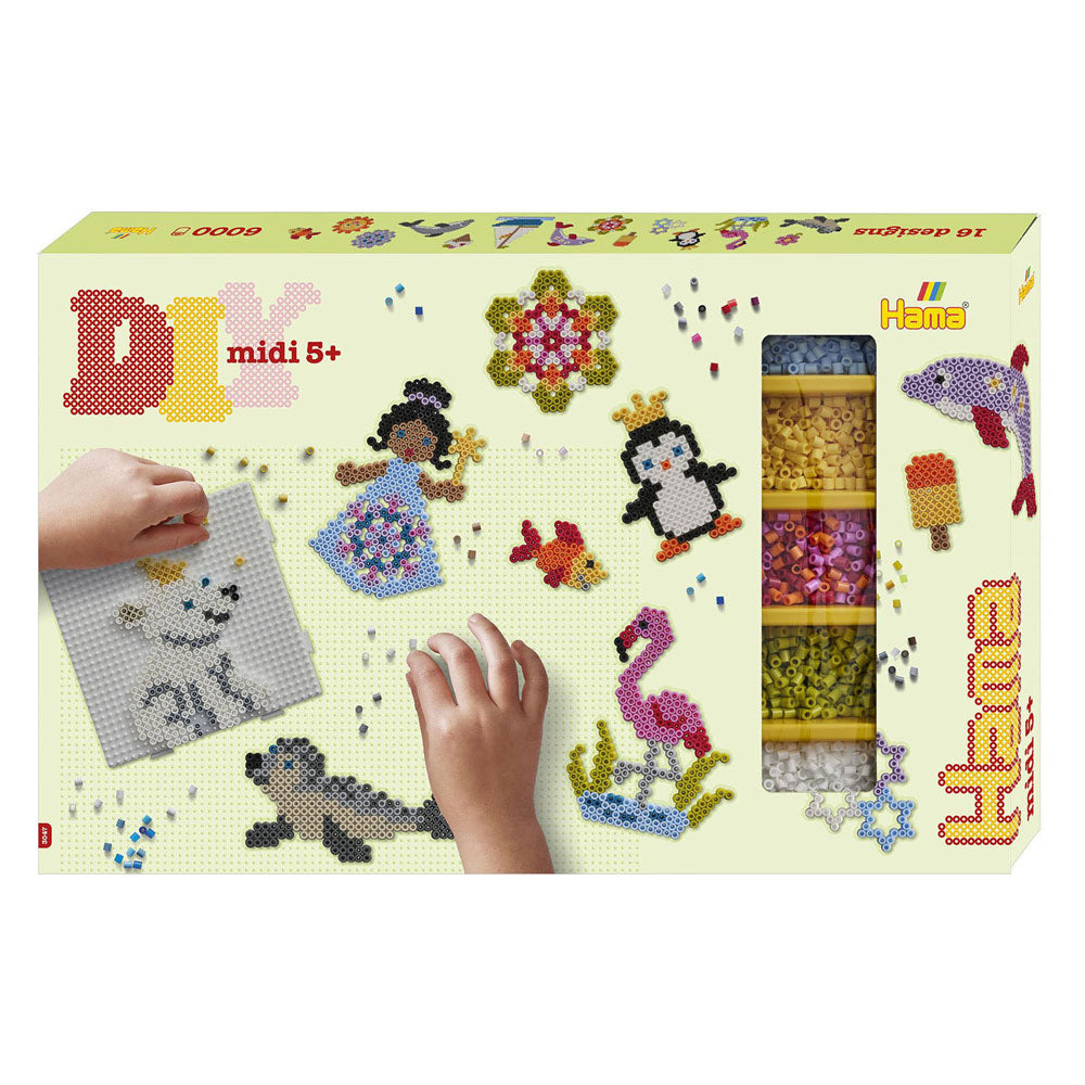 Hama midi strijkkralenset giant gift box, 6000st.