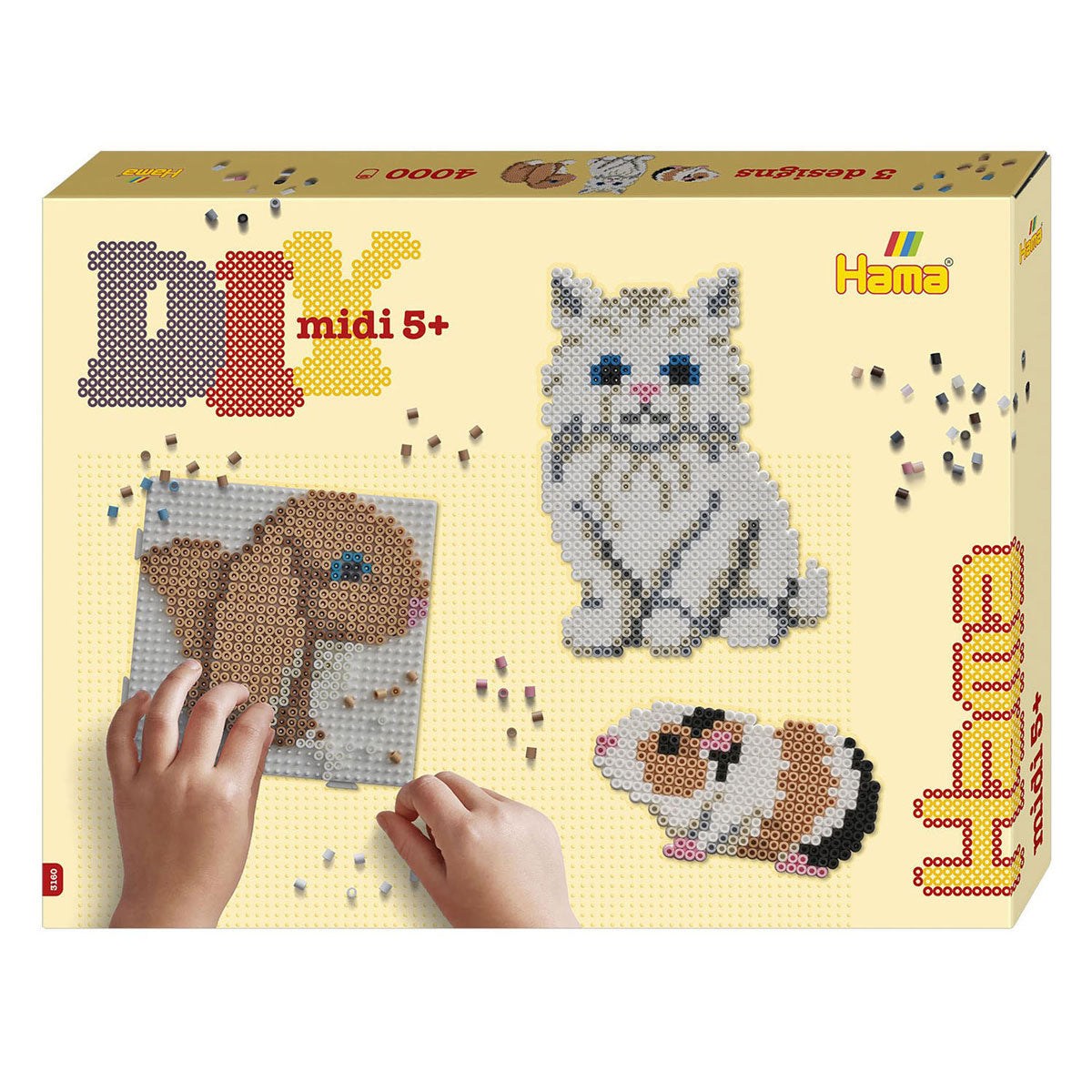 Hama Bügelperlen-Set in Geschenkbox - niedliche Tiere, 4000 Stück.