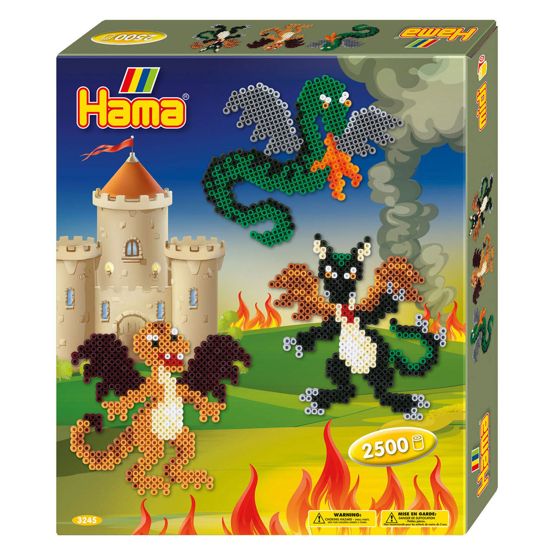 Hama midi strijkkralenset gift box - draken, 2500st.