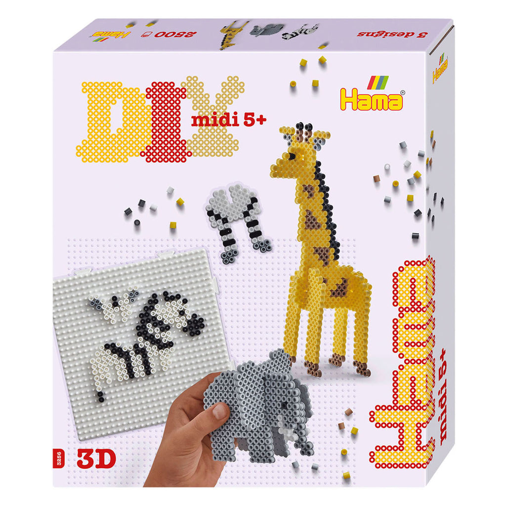 Hama midi strijkkralenset cadeau box - 3d safari