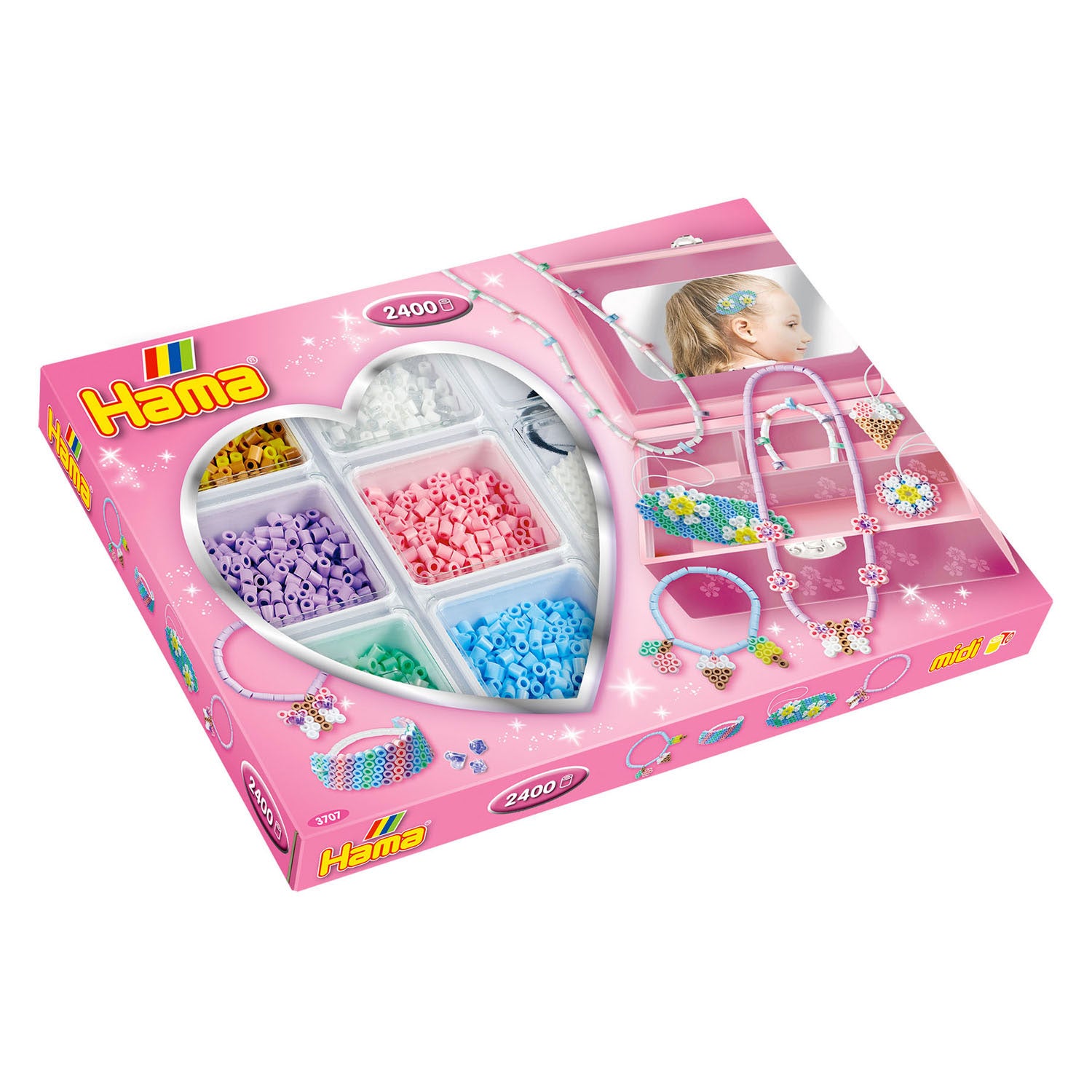 Hama strijkkralen activity box roze 2400 kralen