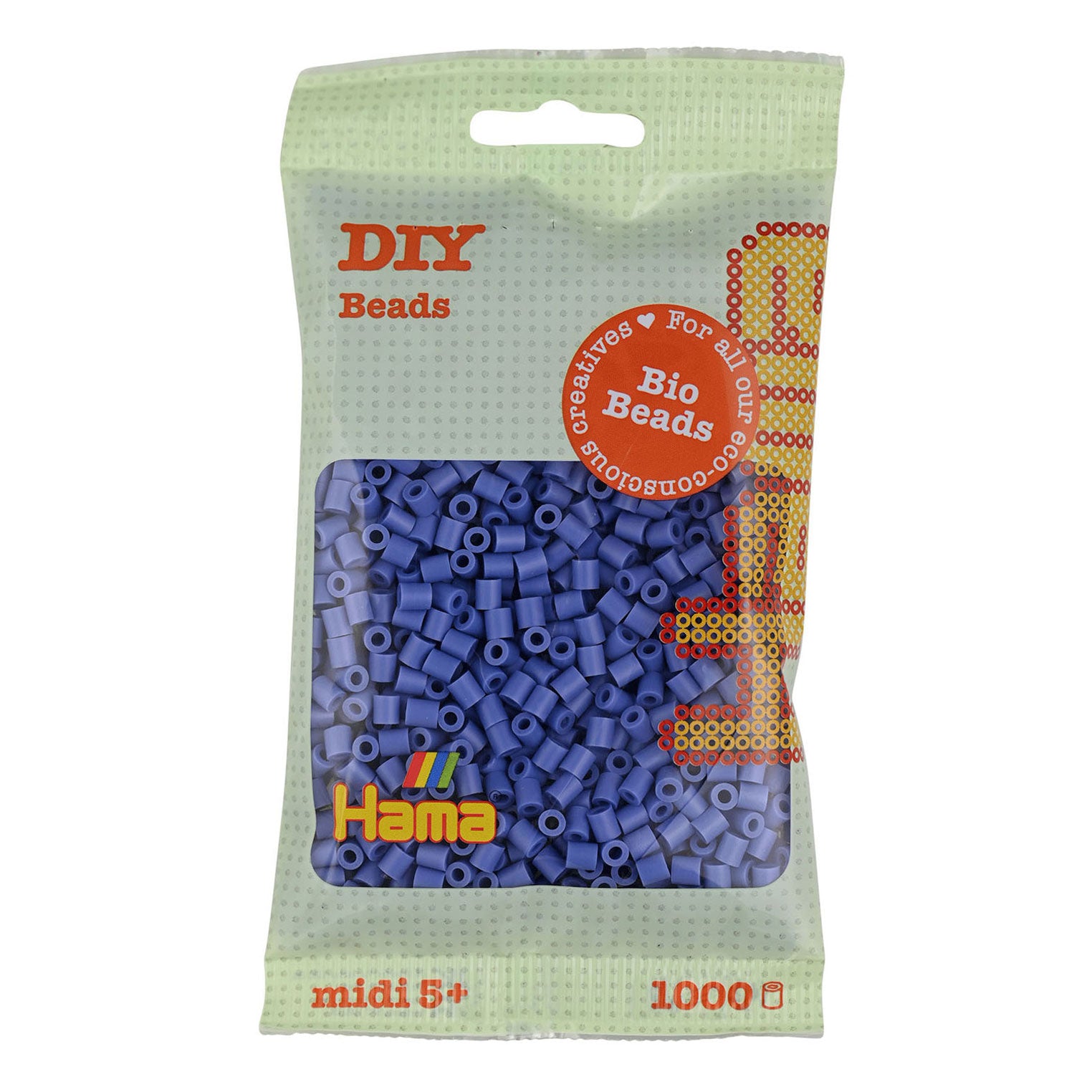 Hama Midi Bio-Bügelperlen - Lavendelviolett (107), 1000 Stück.