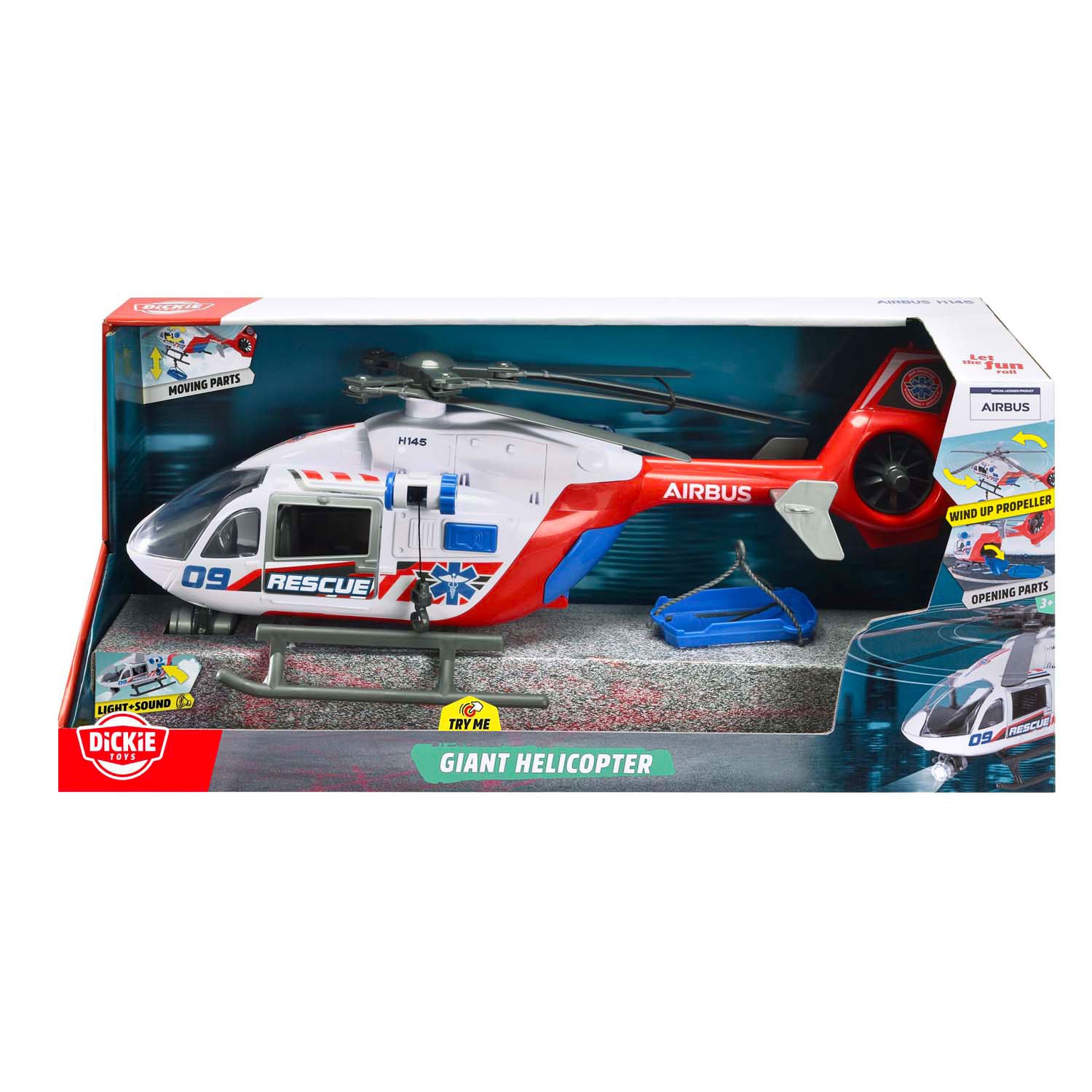 Dickie toys - speelgoedvoertuig helikopter - airbus h145 - licht en geluid