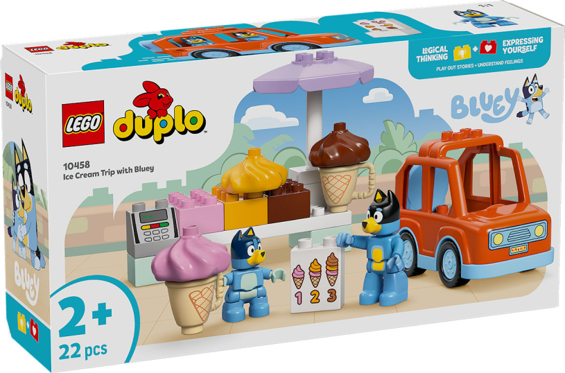 LEGO Duplo 10458 holt sich mit Bluey ein Eis.
