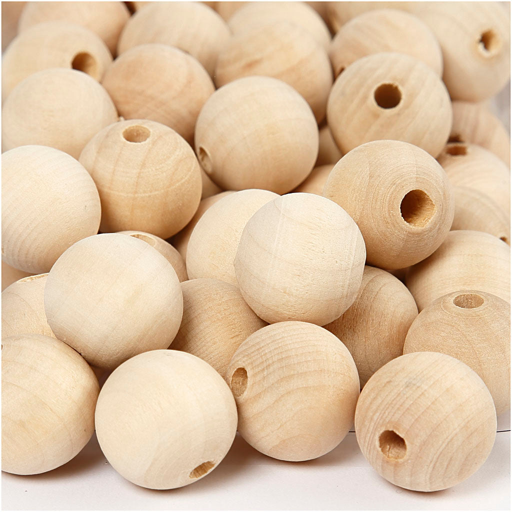Creativ Company Holzperlen, ø 2cm, 200 Stück.