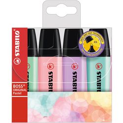 Stabilo boss original pastel - markeerstift - set 4 stuks