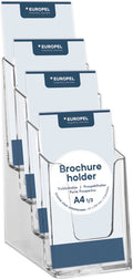 Europel folderbakjes meervoudig – flyers, folders visitekaartjes – 4x 1 3 a4 – 9,9 x 21 cm – glasheldere presentatie – beurzen en kantoren