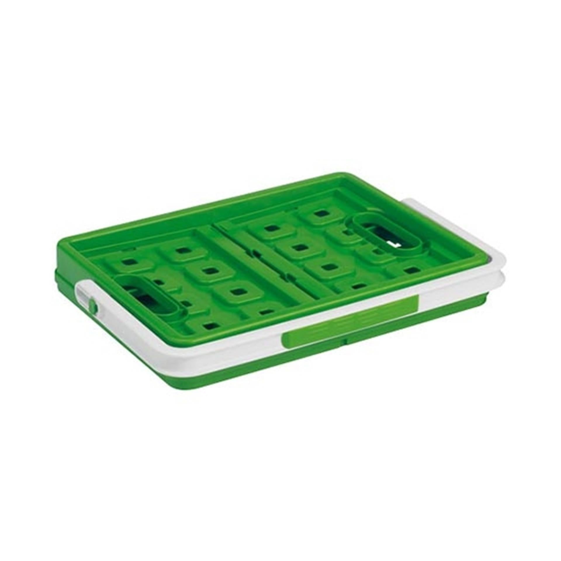 Sunware square boodschappenkrat 24 liter groen wit kunststof 44x31,5x21cm