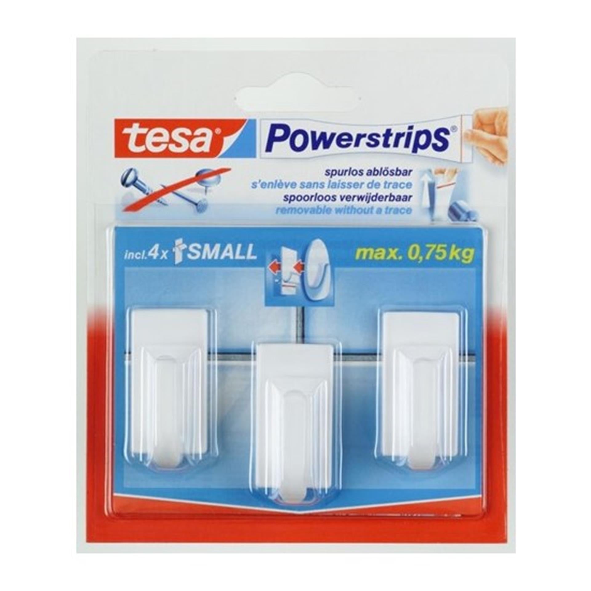 Tesa haak small classic wit ophang haak
