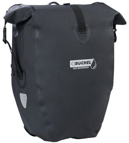 Büchel Fahrradtasche, 100 % wasserdicht, 25,4 Liter, schwarz