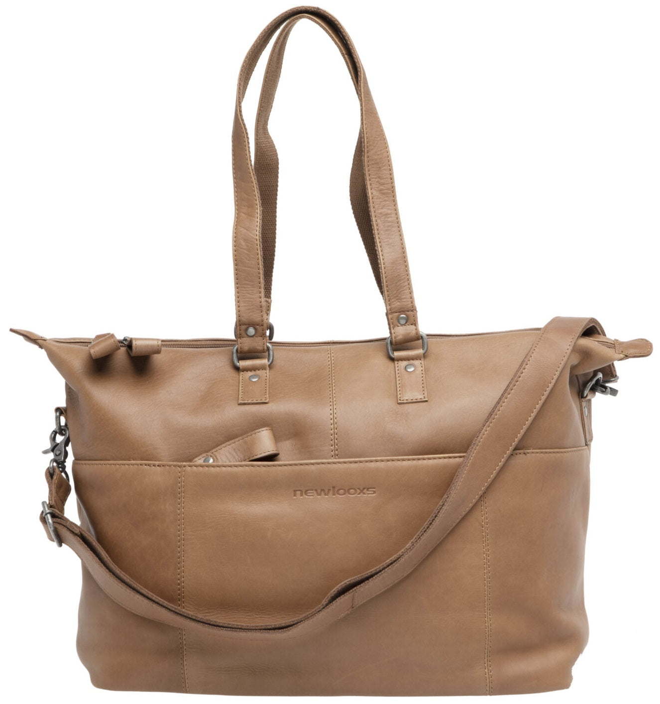 Neue Looxs Verla Fahrradtasche, 21 Liter, 34 x 18 x 44 cm, aus luxuriösem Leder, cognacfarben